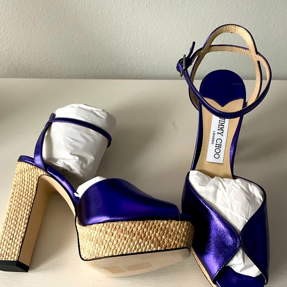 Metallic purple Jimmy Choo pumps! With original no , shoe bags never worn - Picture 1 of 5
